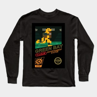 Green Bay Football Team - NES Football 8-bit Design Long Sleeve T-Shirt